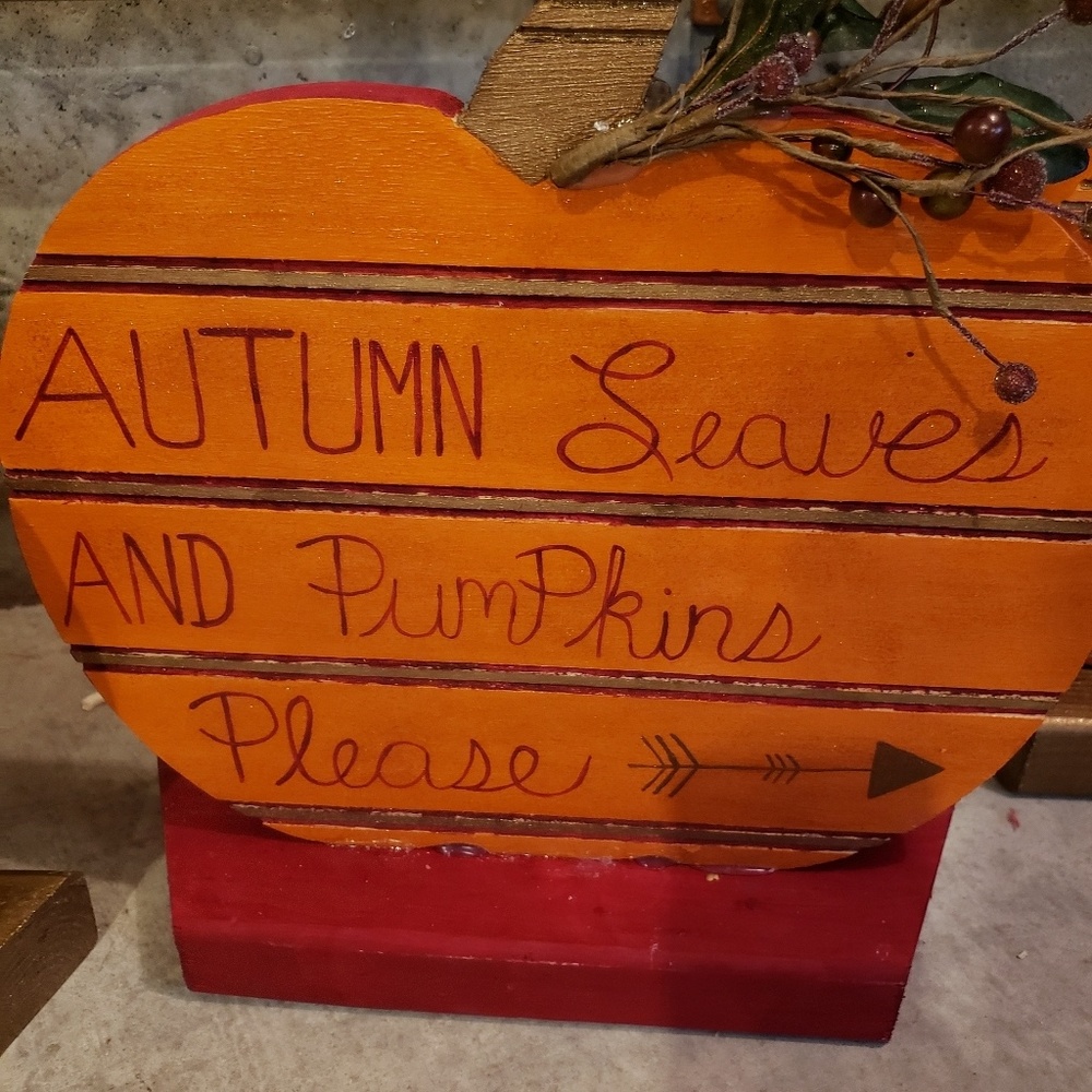 Handpainted wood pumpkin
